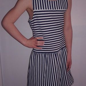 Navy and White Striped Summer Dress